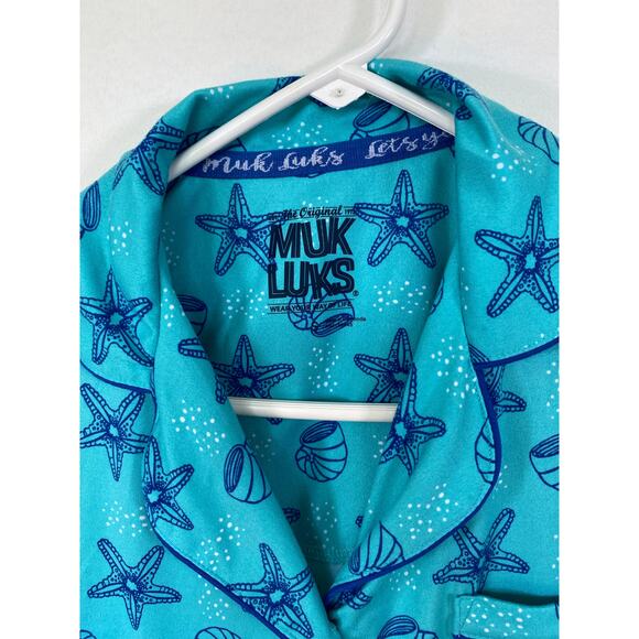 Muk Luk Sea Shell Shorts/Short Sleeve Top Pajama Combo . Size small - Picture 2 of 12